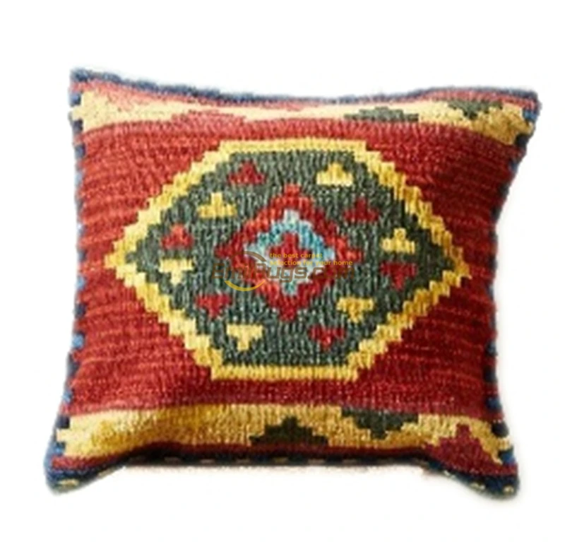 

Kilim Kilrim Wool Manual Weave Nation Disturbance Sago Second Continuous System Countryside Wind 50x50 Pillow Cushion