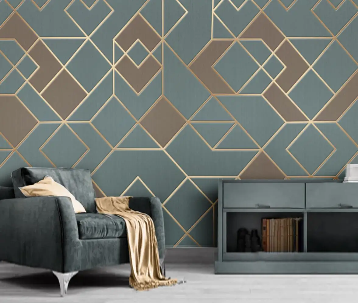 

Beibehang пользовательские абстрактные геометрические золотые линии настенные обои для украшения гостиной домашний декор спальня 3D наклейки на стену