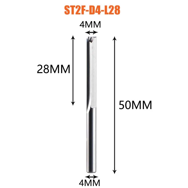 Dreanique 1 st 3.175 4 6 8mm Schacht 2 Fluit Carbide Frees Frezen Graveren Bit Rechte Slot frees