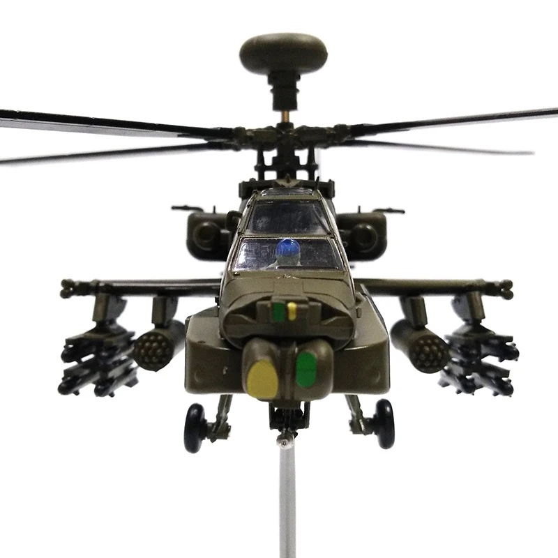 1/72 Scale Alloy Helicopter Gunship AH-64 Aircraft US Army Apache Fighter Model Toys Children Gift for Collection Decoration