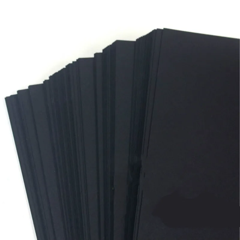 A3 A4 Black Craft Paper Pure Wood Pulp Black Cardboard Paper DIY Upscale Children Handmade Copy Paper Sketch Paper Painting 80g