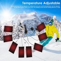 8-In-1 Winter Outdoor Jacket Vest Warm Heated Mat USB Electric Heating Sheet Clothes Heater Pads Skiing Cycling Cloth Warmer Pad