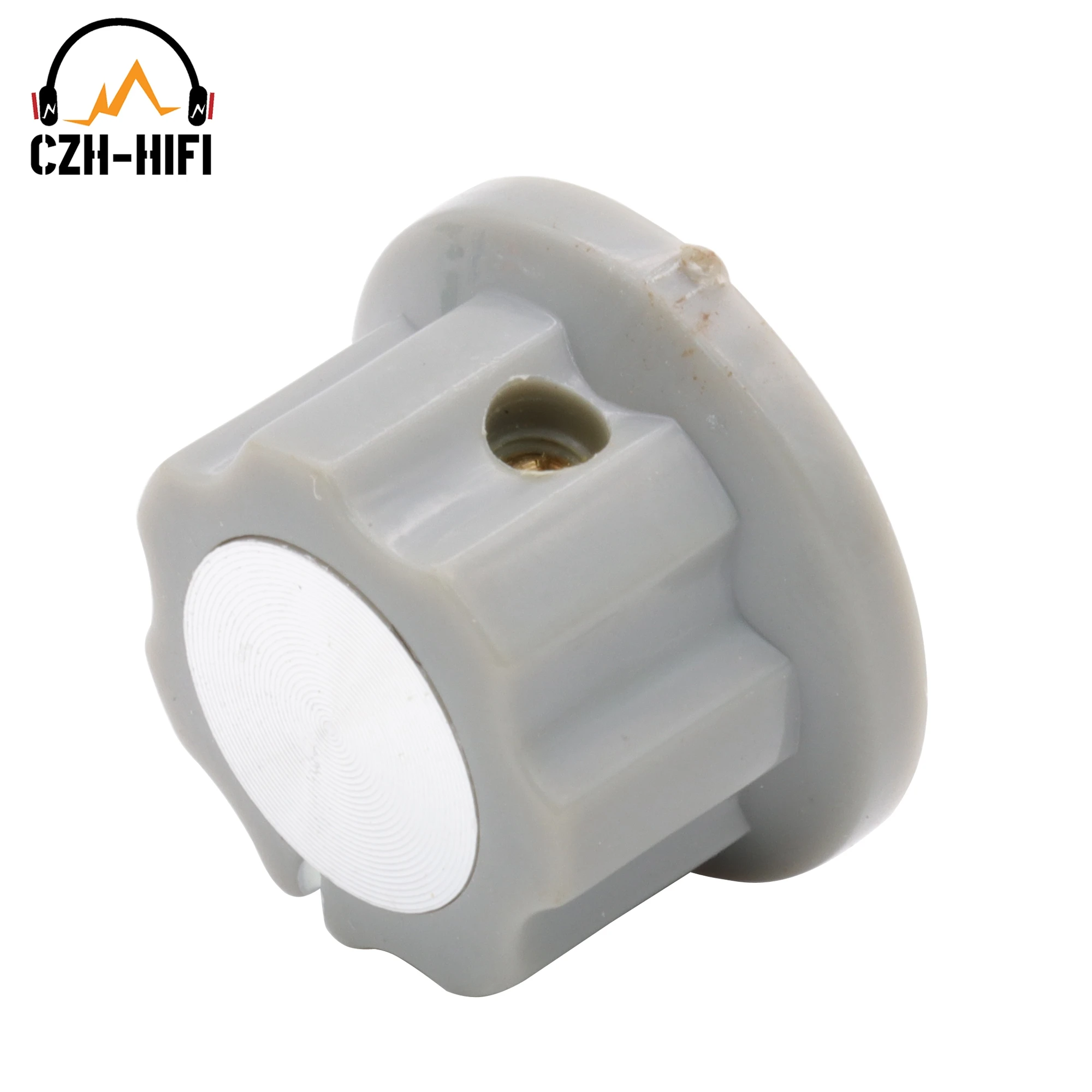10 Stück Vintage Audio-Verstärker-Drehknöpfe aus ABS-Kunststoff, 1/4 Zoll (6,4 mm) Messing-Rillenknopf für Gitarrenverstärker, Lautsprecher, Effektpedale und Stompboxen – Detail 6