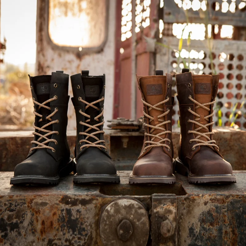 Cow Leather Men Motorcycle Boots high-top trekking Combat Boots Gothic Belt Punk Boots Men Tactical Boot Cycling hiking Shoes