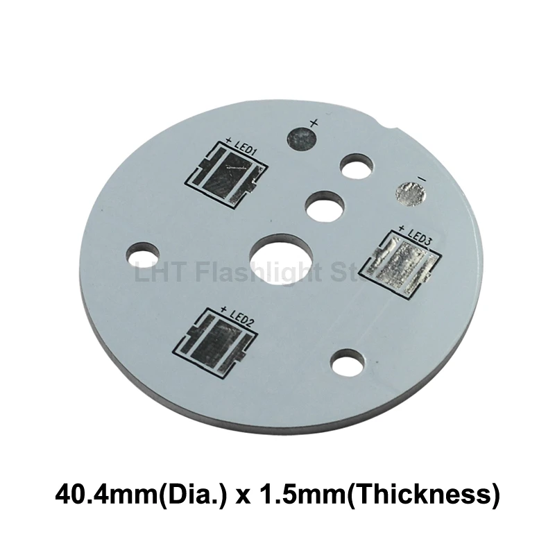 40.4mm(D) x 1.5mm(T) Aluminum Base Plate for 3 x 5050 LEDs - Serial (1 pc)