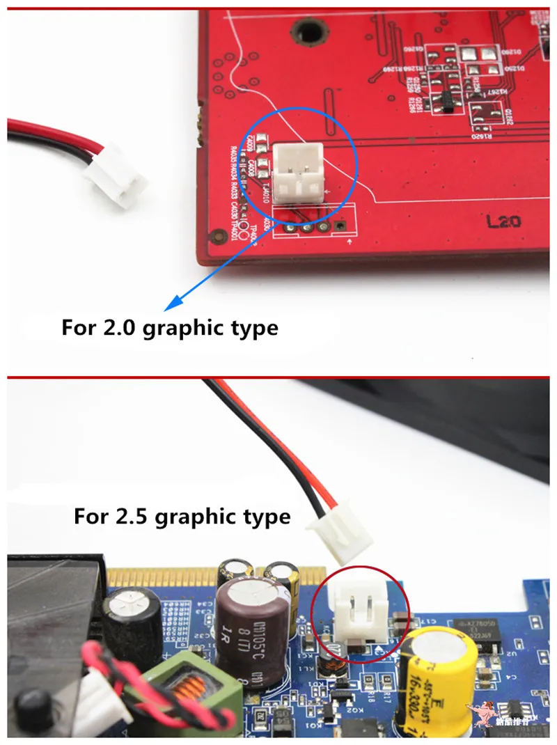 Angitu 2pin Graphic Fan Adapter Cable to 4Pin GPU Motherboard Fan/PWM Card Compatible with 3pin 4pin Black Sleeved