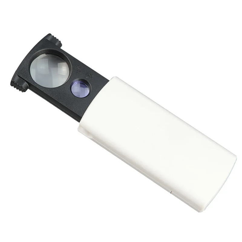 20X 45X Pull-type Jewelry Magnifier Mini Pocket Hand Magnifying Glass Portable Loupe Tool LED Light