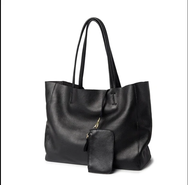 Sac à main de luxe en cuir de vache véritable pour femmes, fourre-tout Simple souple de grande capacité, sacs de Shopping étanches, nouvelle collection 2020