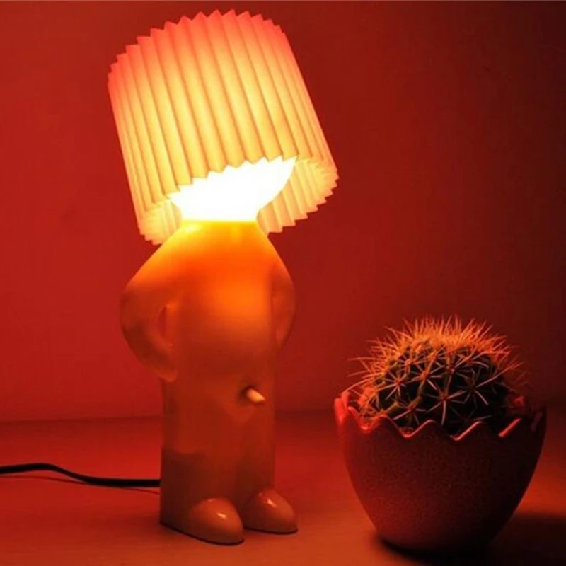 Homhi Dick Lamp Naughty Boy Mr.P Table Night Light Lamp Home Bedroom Decor Gift Novel a Little Shy Man Candy Colors HTL-060