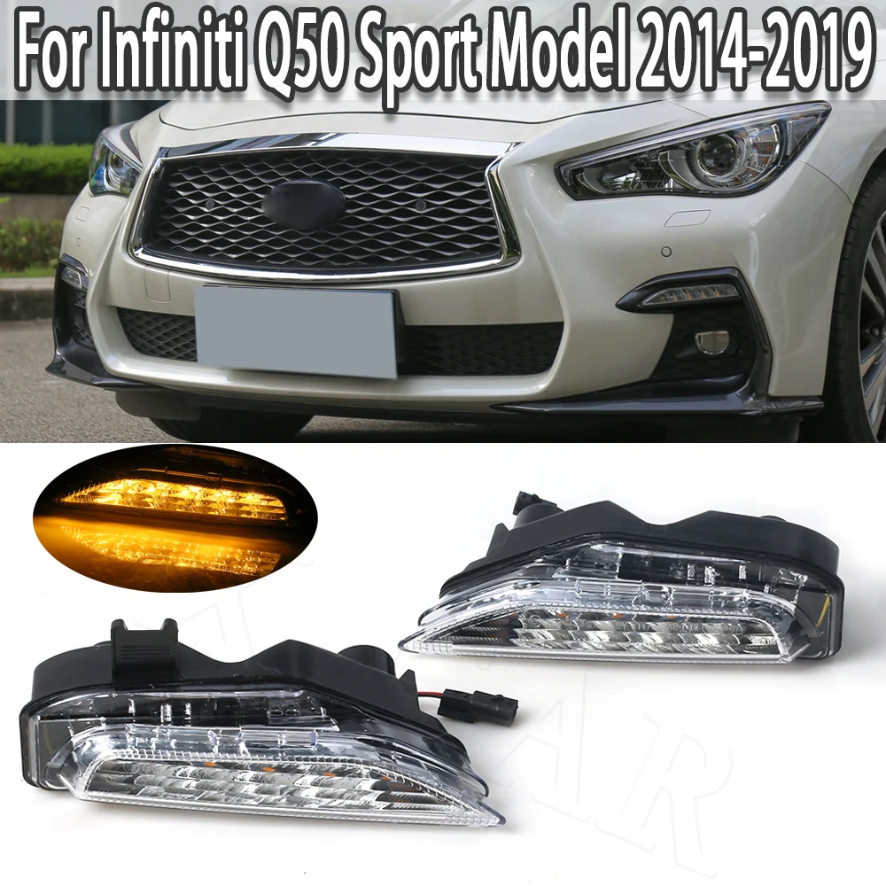 K-Car LED Daytime Running Light DRL Signal Light Lamp For Infiniti Q50 Sport Model 2014-2019 261354GA1A 261304GA0A