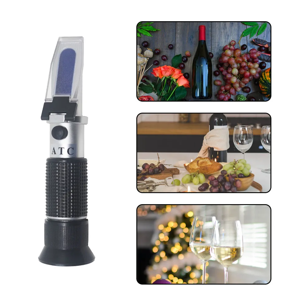 Handheld Grape refractometer for wine 0-25% Spirits Tester Alcoholo meter Brix 0-40% Sugar Concentration Meter Dual-scale