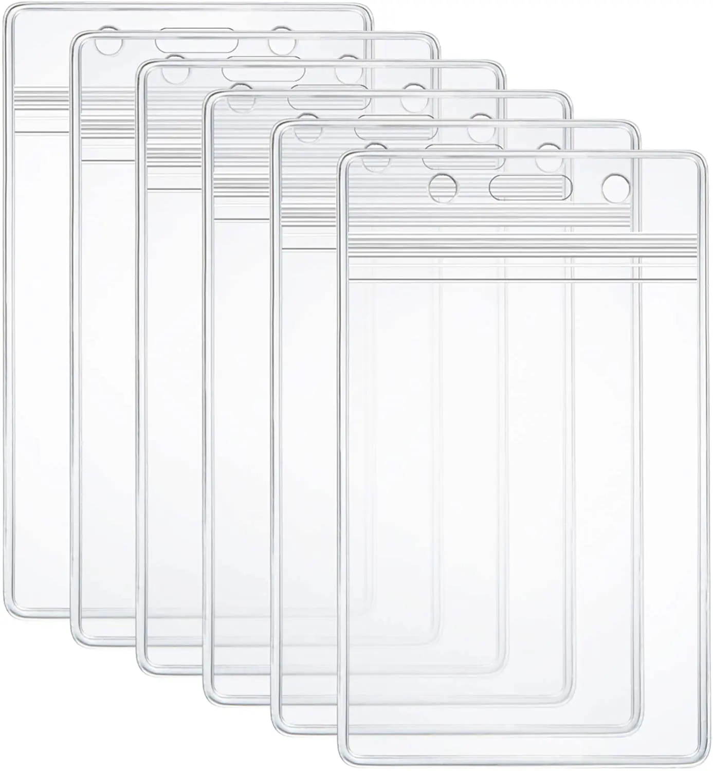 Extra Thick ID Card Badge Holder Vertical Clear PVC Card Holder with Waterproof Resealable Zip Type