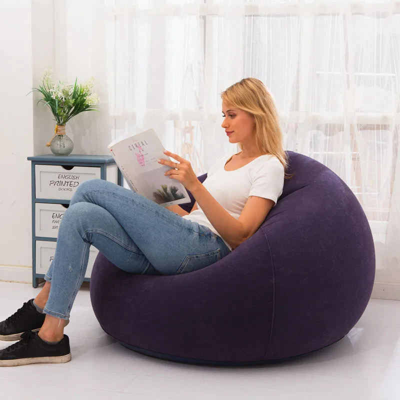 Pouf Puff Couch Tatami Living Room Camping Outdoor Furniture Large Lazy Inflatable PVC Bean Bag Sofas with Inflator