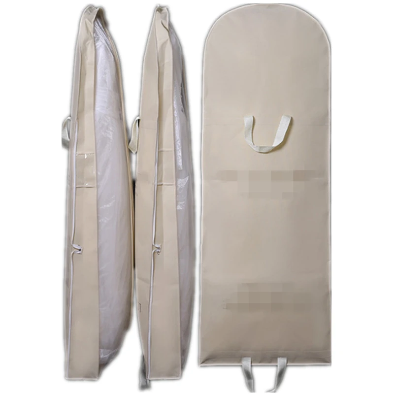 Gusseted Wedding Dress Garment Bag Portable Dust Cover Dustproof Protection For Long Puffy Ball Gowns - 71” Length