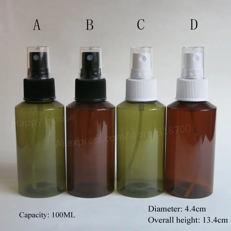 24pcs/lot  100ml New Fashion Green Amber  Inclined Shoulder PET Perfume Atomizer 100ccToner e Liquid  Mist Sprayer Bottle