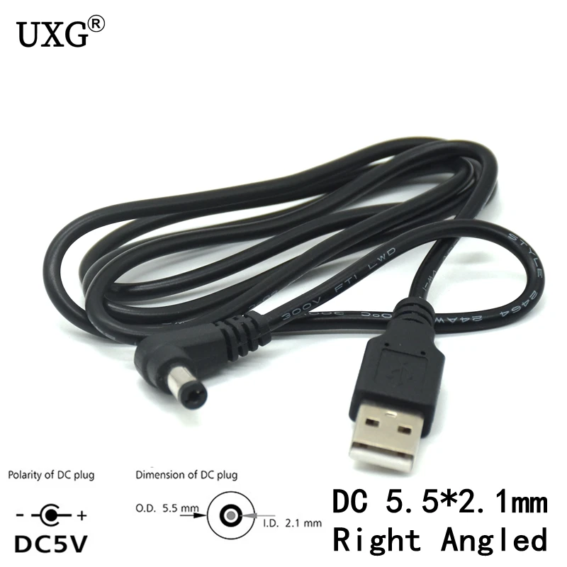 1pcs USB 2.0 Type A Male To DC 5.5 Mm/2.1 Mm 5 Volt DC Power Supply Socket Charging Adapter Connector Cable 25cm 1m 2m