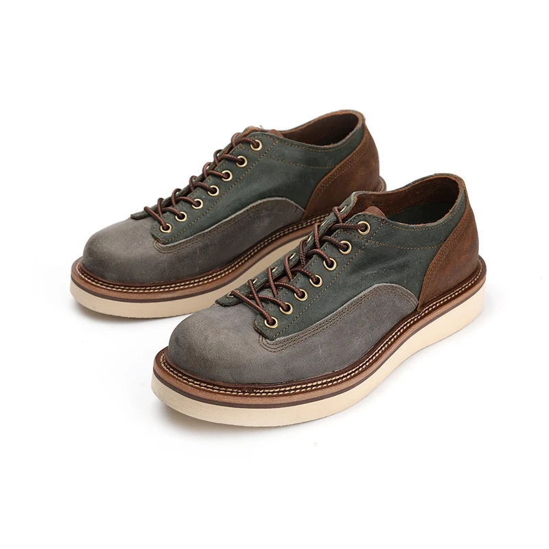 

Handmade Vintage Trend Casual Men Shoes High Quality Dress Ankle Boots Lace-up Tooling Platform Motorcycle Boots British Luxury