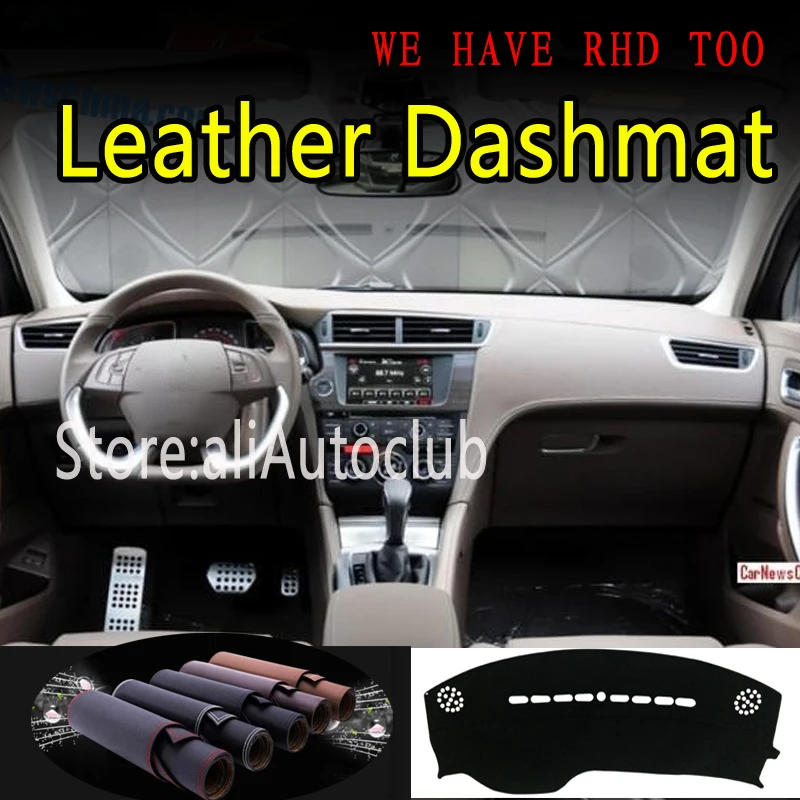 

for citroen ds6 DS 6 2014 2015 2016 2017 2020 Leather Dashmat Dashboard Cover Dash Mat Sunshade Carpet car style accessories