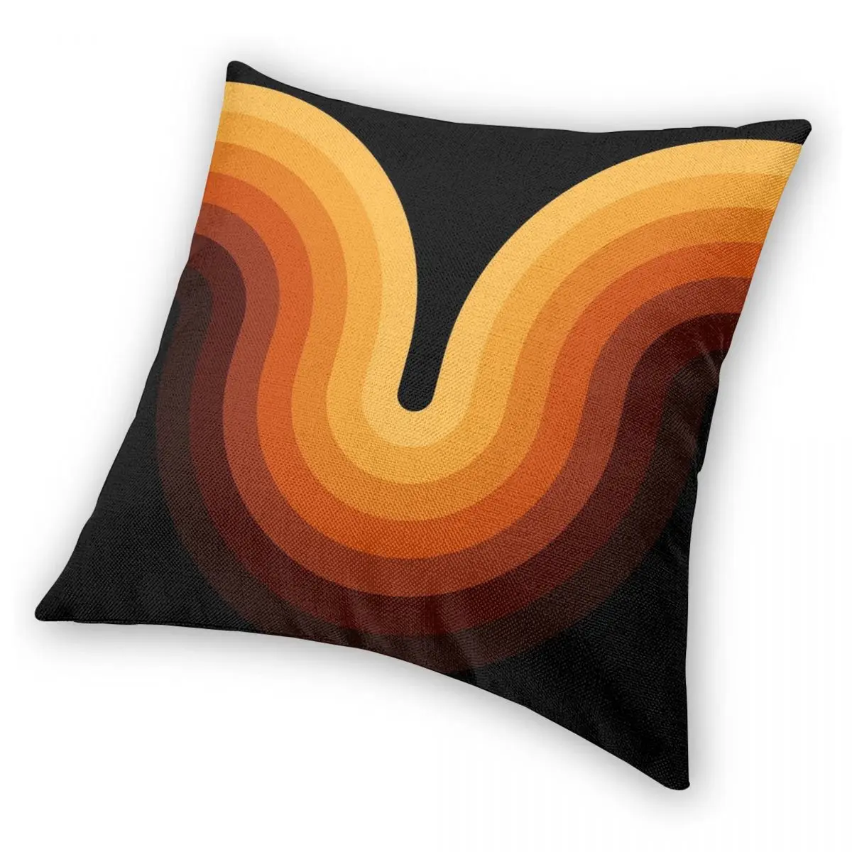 Retro Wave Square Pillowcase Polyester Linen Velvet Zip Decor Car Cushion Cover