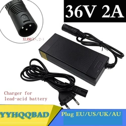 36V 2A lead-acid battery charger for 12v 3s lead acid battery pack with 3-Pin XLR Connector