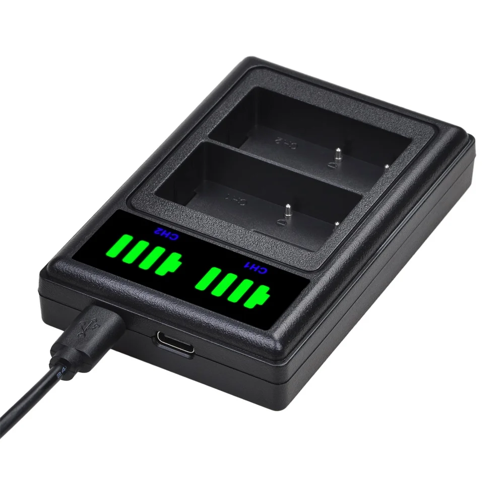 LED Dual Battery Charger with Type C for BP-511 BP-511A and Canon EOS 5D 10D 20D 30D 40D 50D D30 D60 G1 G2 G3 G5 G6 Pro 1 Pro 90