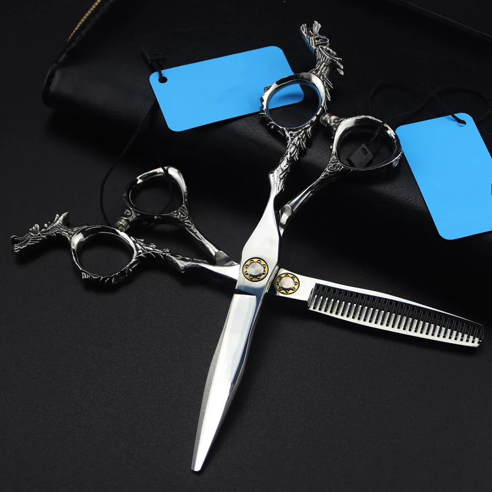 

Professional JP 440c steel 6 inch dragon Bearing hair cutting scissors haircut thinning barber tools shears hairdresser scissors