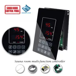 4.5KW C/F Temperature Unit Sauna Room Electric Heating Countdown Thermostat for Multi-Function MP3, FM, Lights, Fan, AUX Control