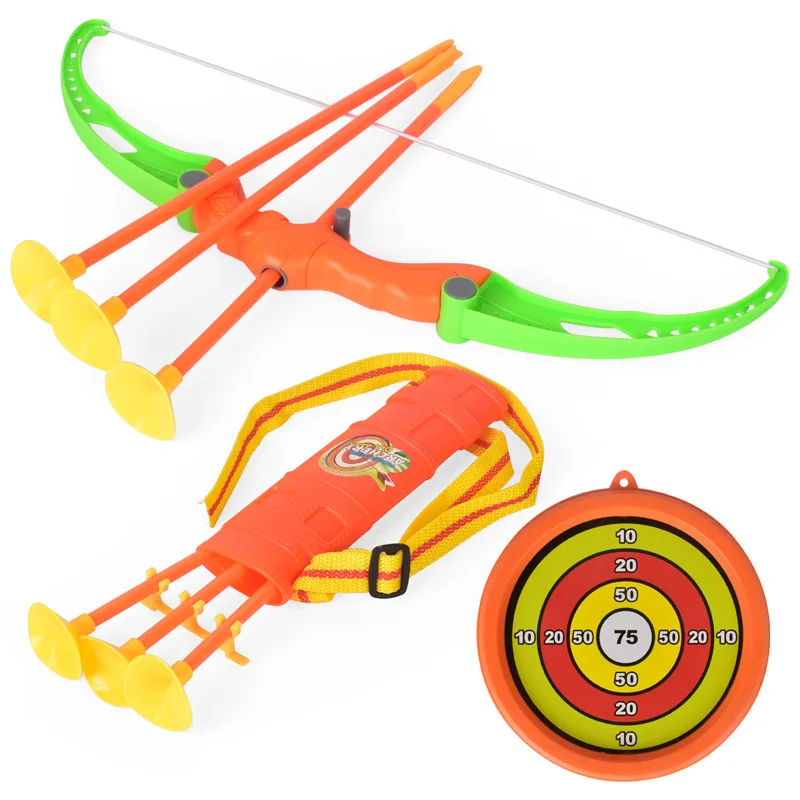 1 Set Children's Sports Toys Bow and Arrow Elasticity Boys and Girls Shooting Simulation Parent-child Trumpet Bow and Arrow