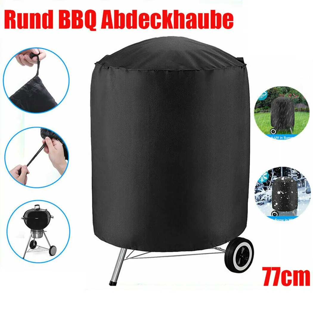 Round Protective CoverOutdoor Garden BBQ Grill Cover Courtyard Oven Waterproof Dust Cover Garden Terrace Oxford Cloth