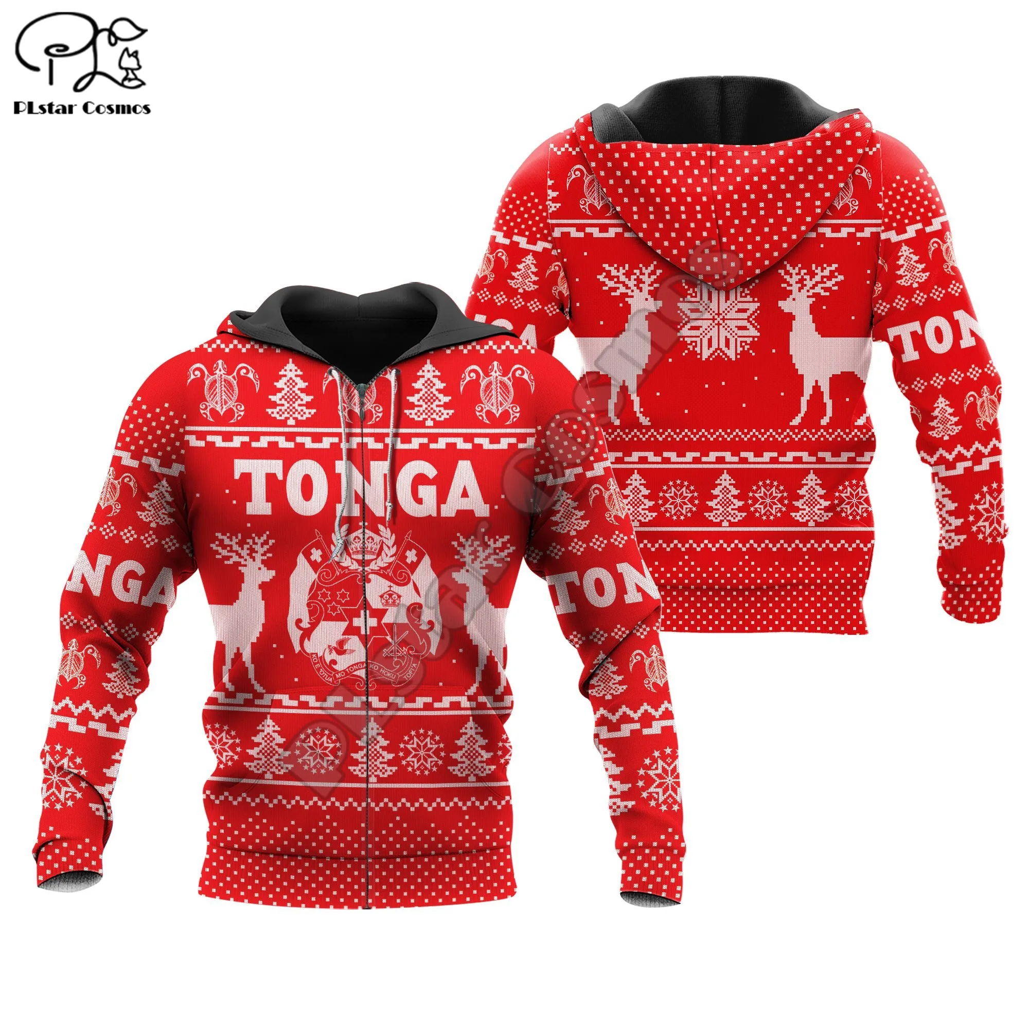

PLstar Cosmos Tonga National Flag Emblem Culture 3D Printed Hoodies Sweatshirts Zip Hooded For Men/Women Casual Streetwear T08