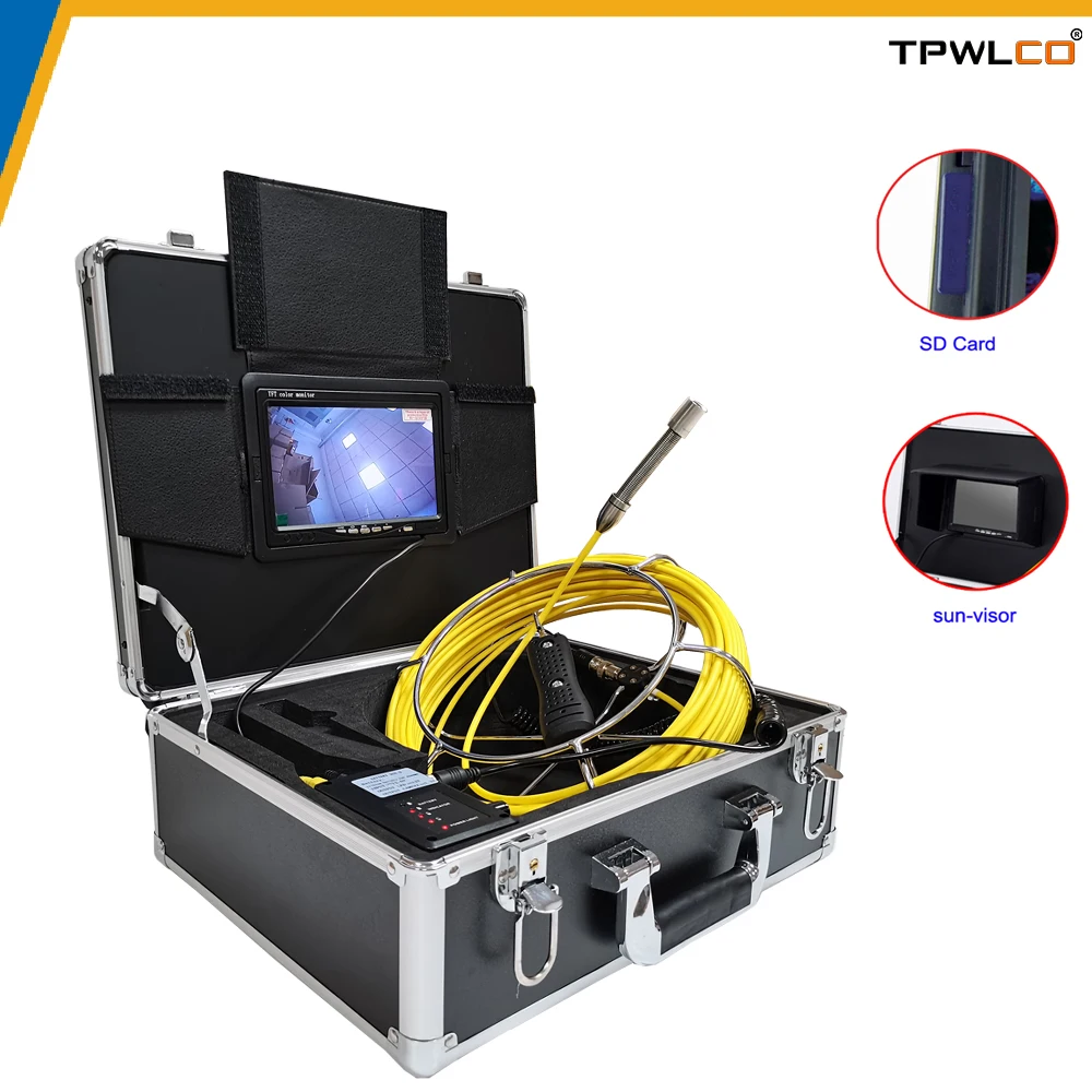 

Sales TPWLCO 7inch 17mm Pipe Video Endoscope Camera With 6pcs LEDS IP68 Waterproof CCTV Industrial System For Sewer Inspection