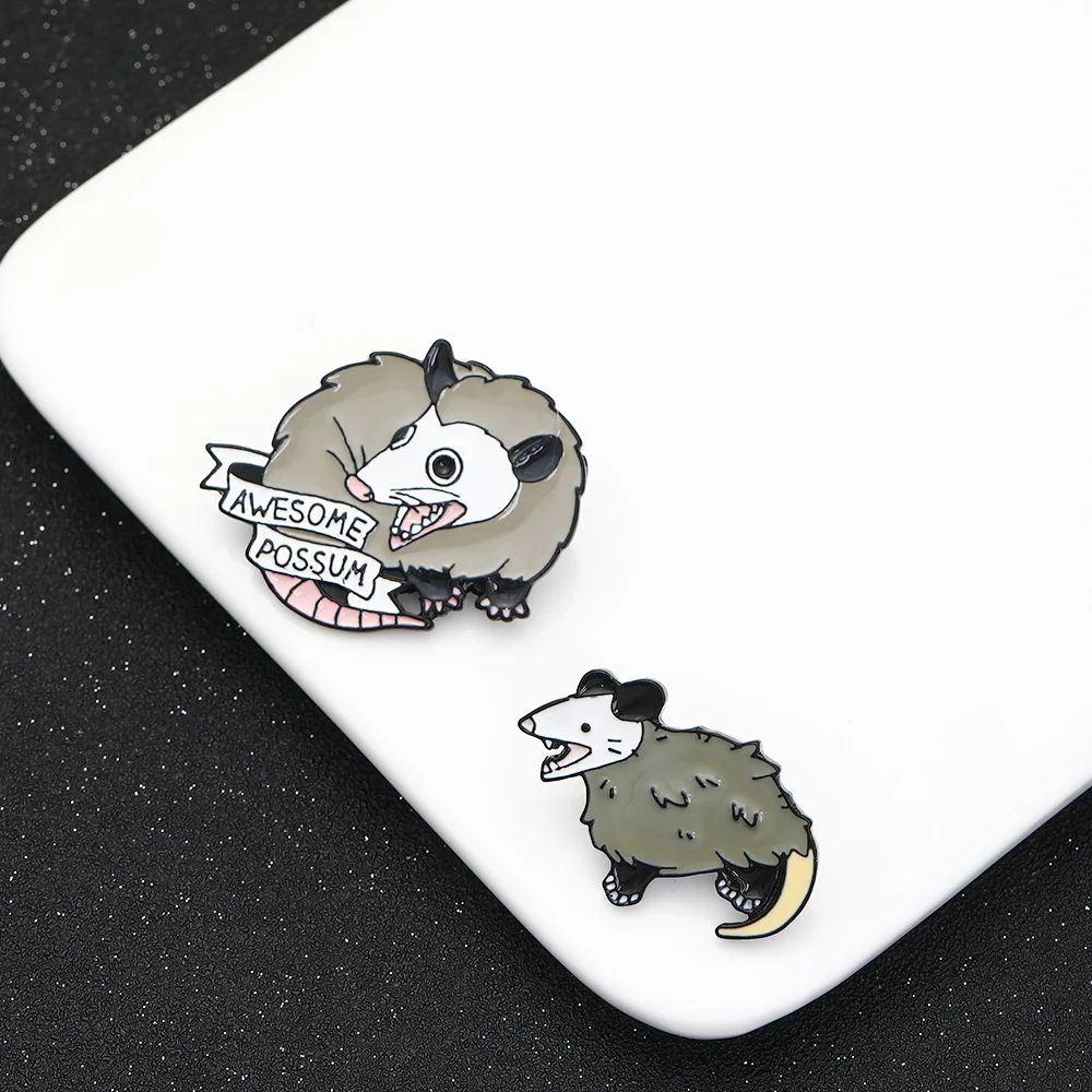 Awesome Possum Mellivora Capensis Enamel Brooch Pin Backpack Hat Bag Lapel Pins Badges Women Men's Fashion Jewelry Accessories