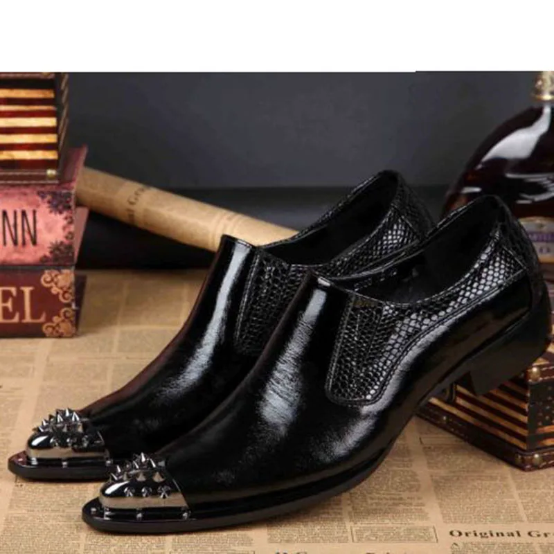 

Batzuzhi Luxury Handmade Man's Shoes Pointed Toe Black Leather Dress Man Shoes Formal Business Zapatos Hombre, Big Sizes US6-12