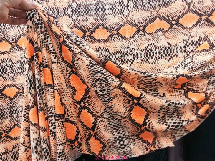 Multi-coloured Comfortable Stretch Snakeskin Leopard Print Milk Silk-grinding Cloth Latin Dance Wear Swimng Fabric Nylon Lycra