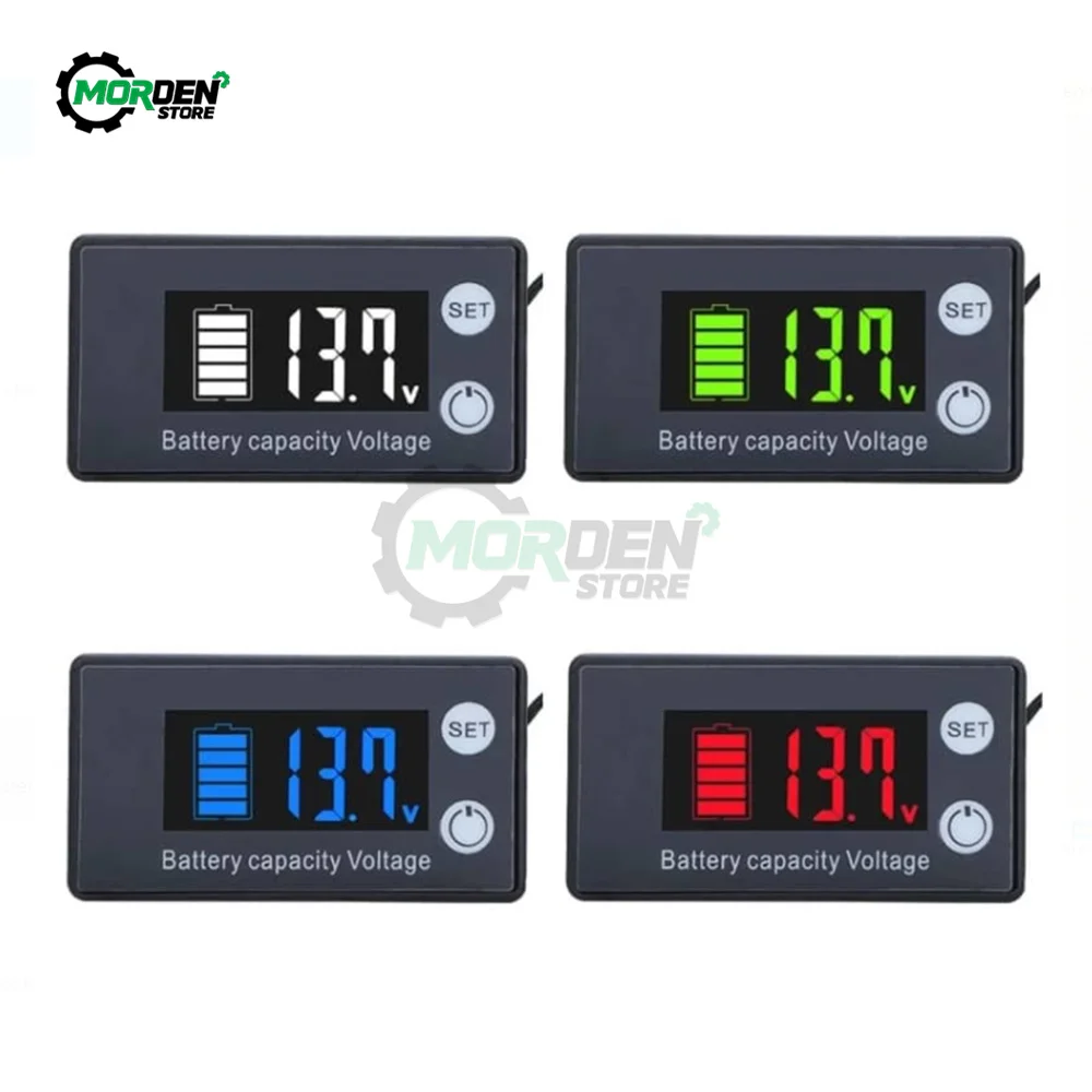 Battery Capacity Tester Level Indicator DC 7-70V Voltage Meter Li-ion Lead-acid LiFePO4 Voltmeter For Car Motorcycle Accessories