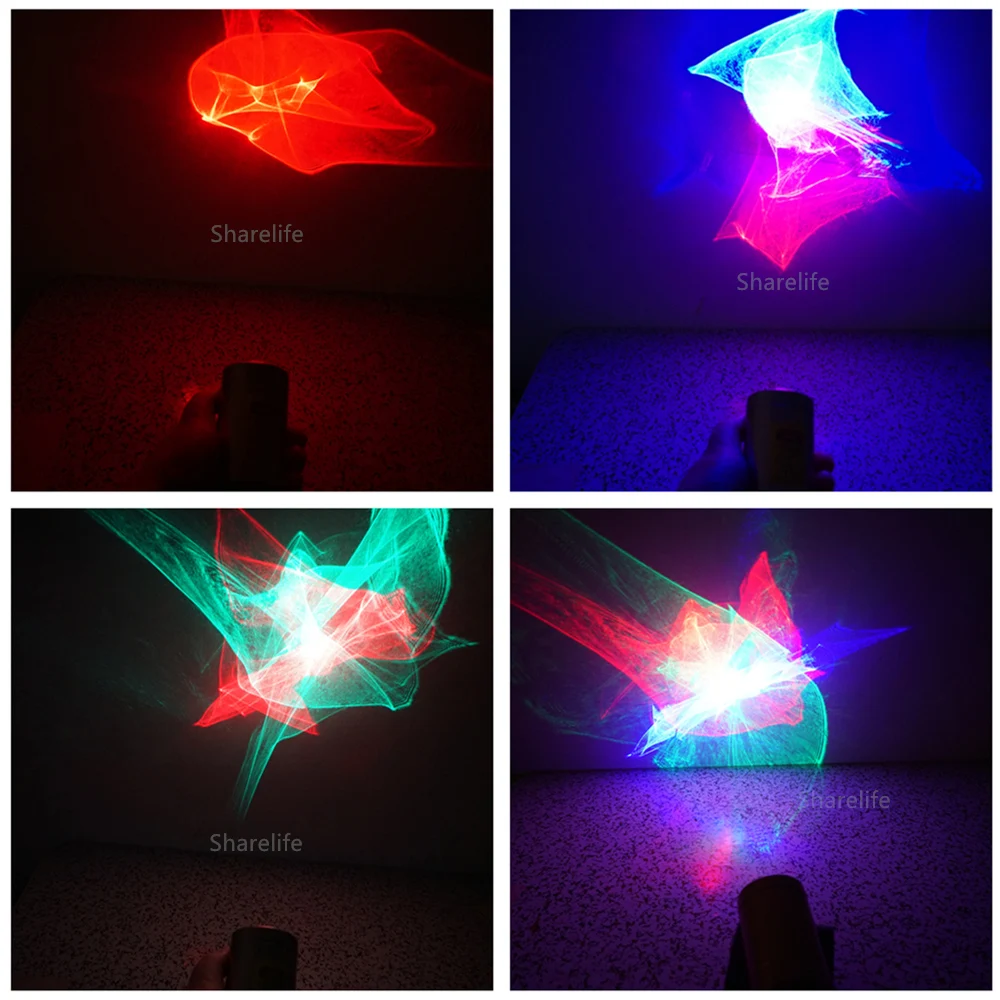 Sharelife Mini proyector láser portátil RGB con efecto Aurora, luces con batería integrada para fiesta en casa, DJ, iluminación de escenario al aire