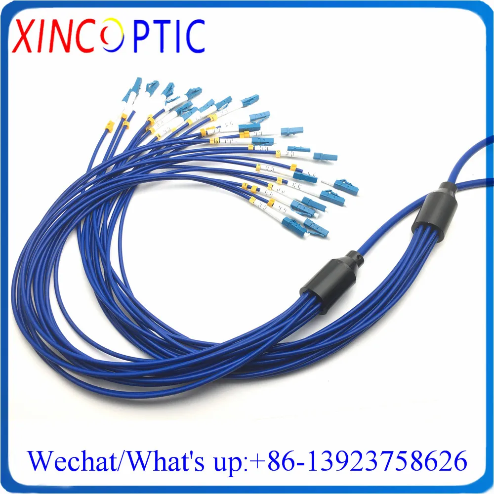 50Mtr 12Strands Singlemode CRIP FTTH 12C LC-ST/FC/ST/SC SM PVC Blue Jacket 12Fibers 50M Armored Optic Patch Cord Cable Connector