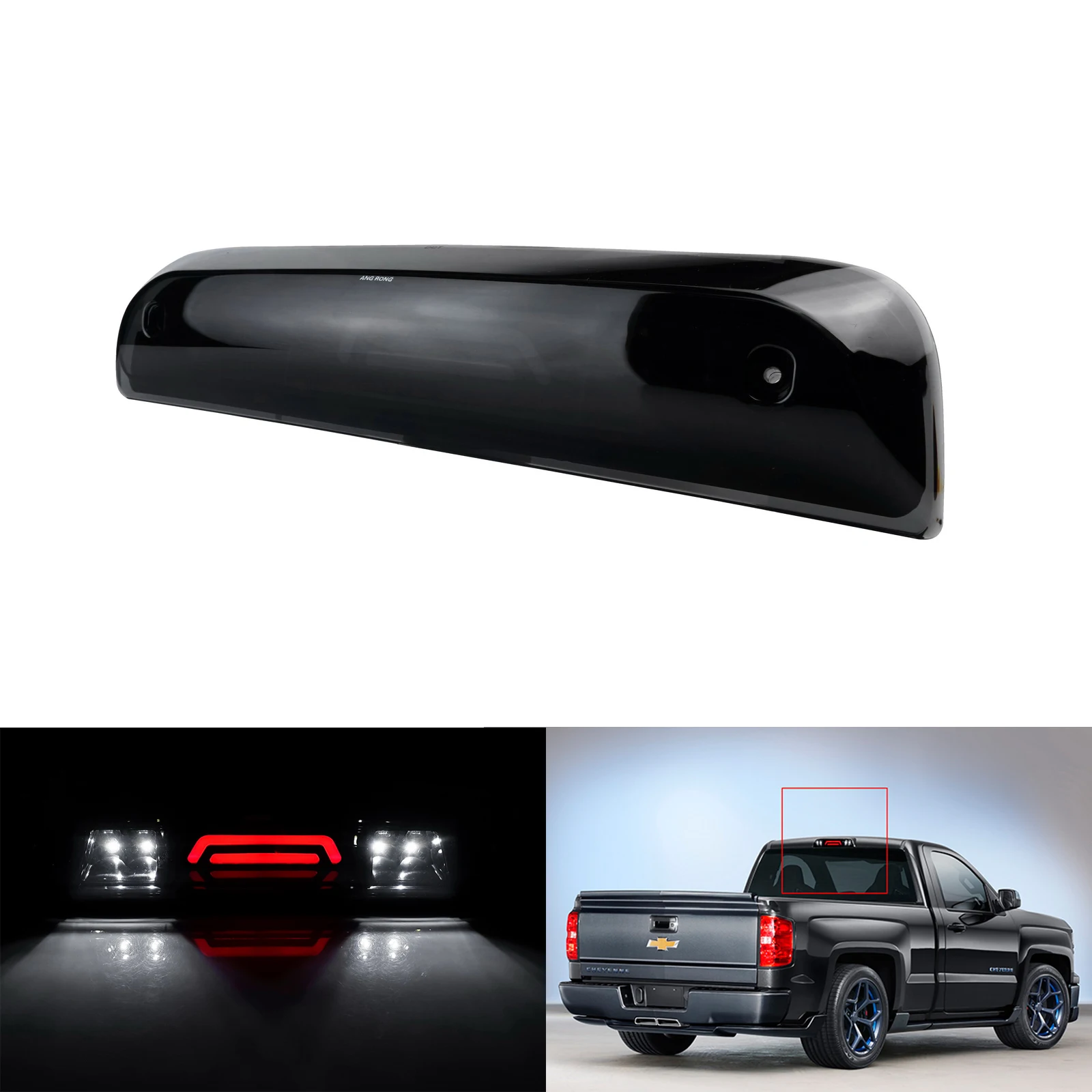 3rd LED Tail High Brake Light Cargo Lamp Tinted Fit GMC Sierra Silverado 2014-18