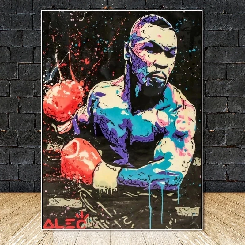 

Street Graffiti art Poster Wall Art Decor Painting Print Canvas Art Boxing champion tyson Picture for Children's RoomHome Decor