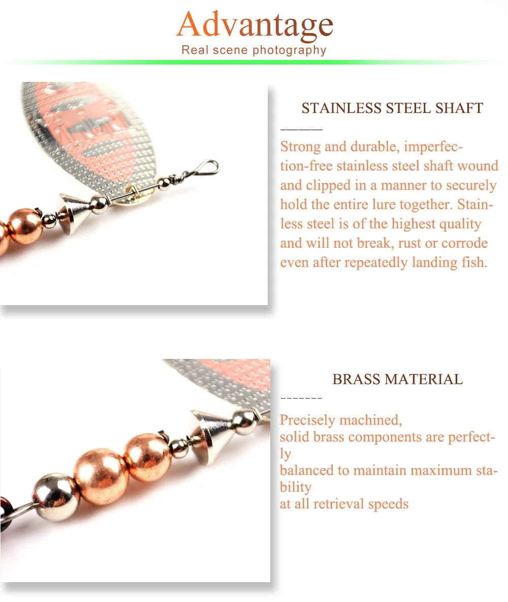FTK 1 Stück Spinnerbait 8g/14g/20g Metall-Angelköder Harter Köder Löffelköder mit Feder-Dreifachhaken Karpfen- und Hechtangelzubehör – Detail 4