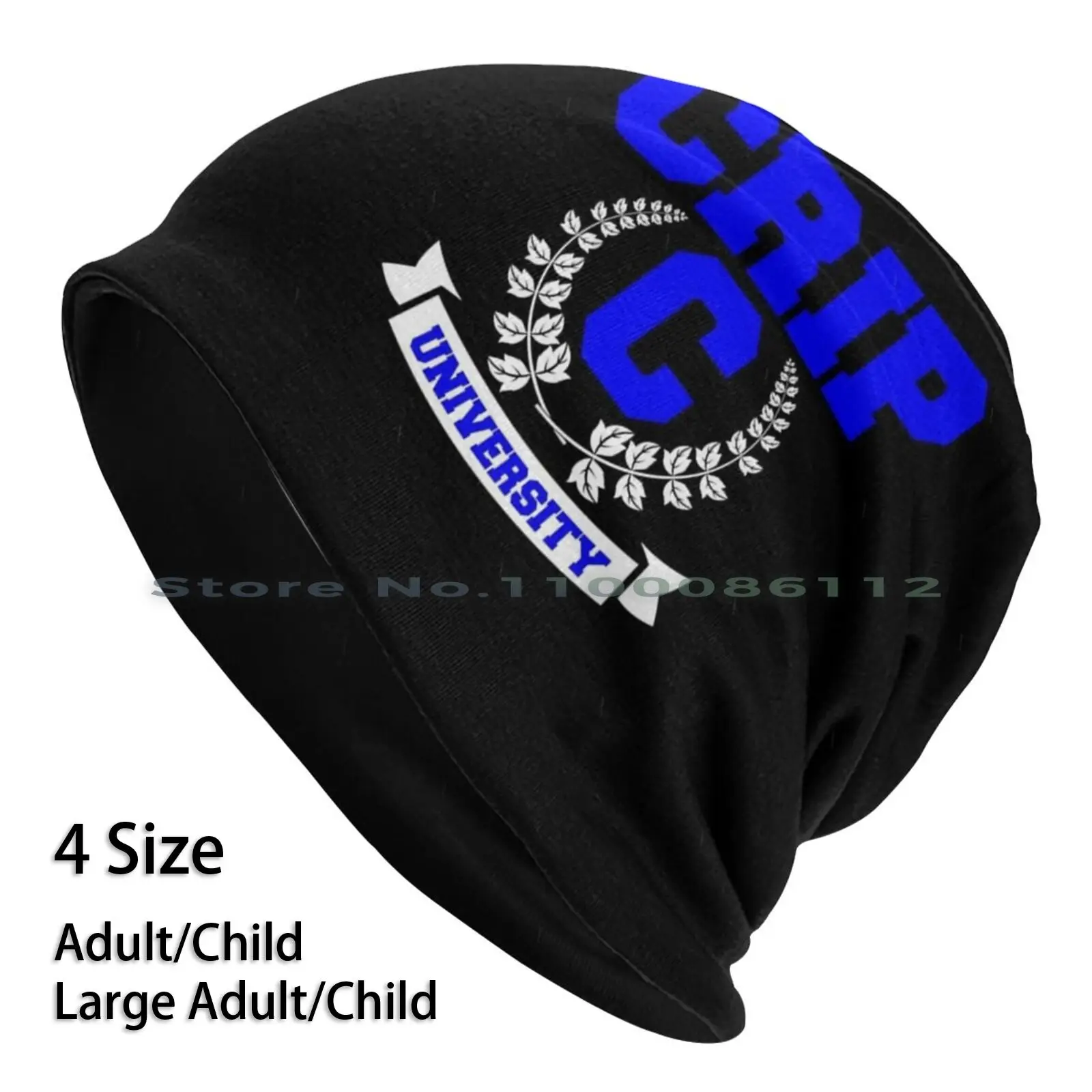 Crip University Beanies متماسكة قبعة Crips Cuz العصابات العصابات الأسود حياة المادة البلطجة الحياة الشباب البلطجة الأفريقية الأمريكية الأسود