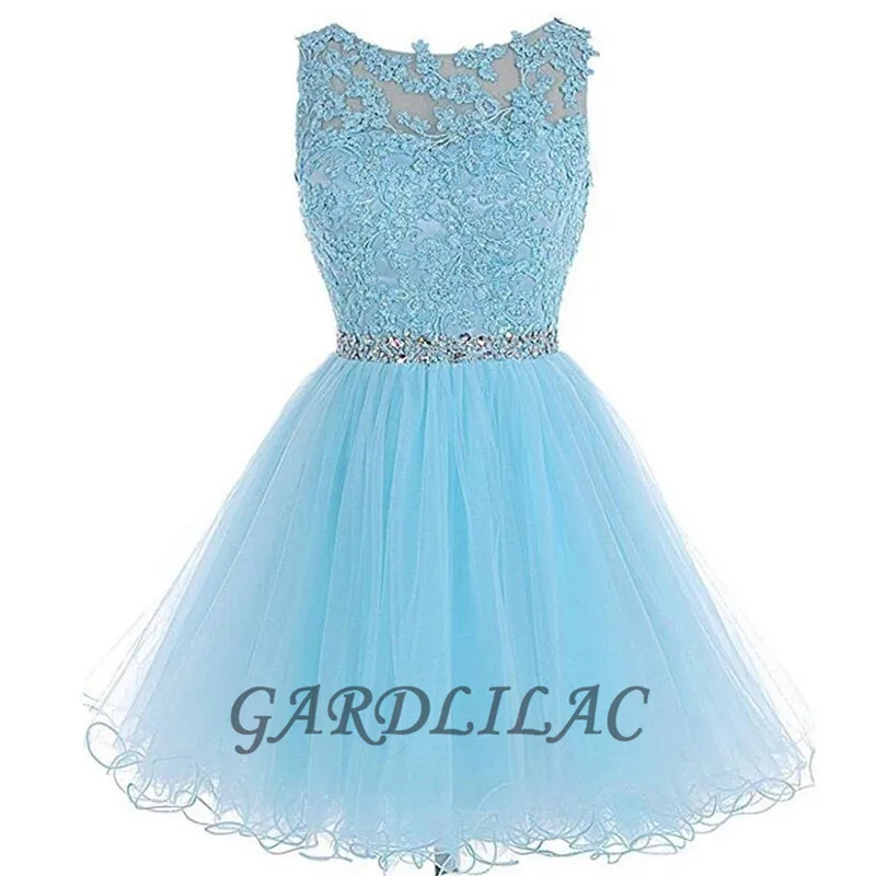 Gardlilac 2021 Prom Dresses Short for Women Homecoming Dress 2021 A Line Tulle Cocktail Gown