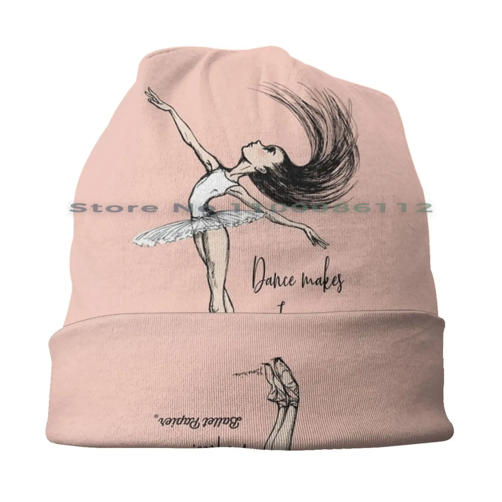 Dance Makes Me Free Beanies Knit Hat Ballet Papier Berenice La Placa Pointe Shoes Ballet Love Ballet Gifts Gifts For Dancer