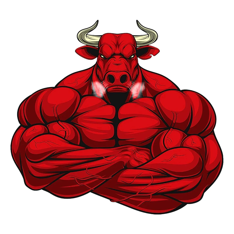 S52415# Funny Angry Bull Sticker 13CM/17CM Personality Stickers Vinyl Decal Waterproof Car Sticker on Motorcycle Laptop