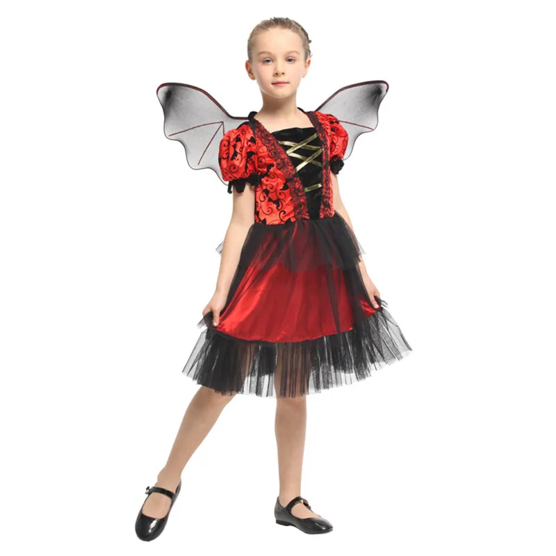 Kids Girl Fairy Batgirl Vampire Princess Costume New Year Christmas Carnival Halloween Fancy Dress Children Cosplay Clothes