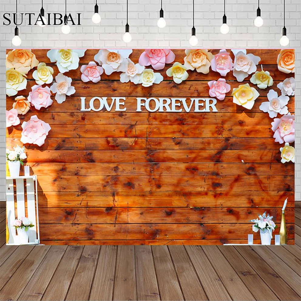 

wedding backgroundf for Photography bridal shower photo booth backdrop studio glitter rose flowers photo shoot rustic Wood wall