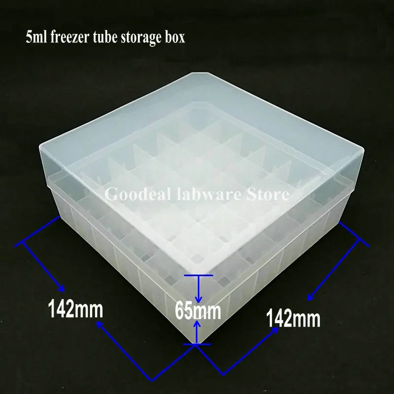 36pcs Plastic 5ml Cryovial With Colored Screw Cap+ 1pcs 36 Vents plastic Freezing Tube Storage Box for experiment