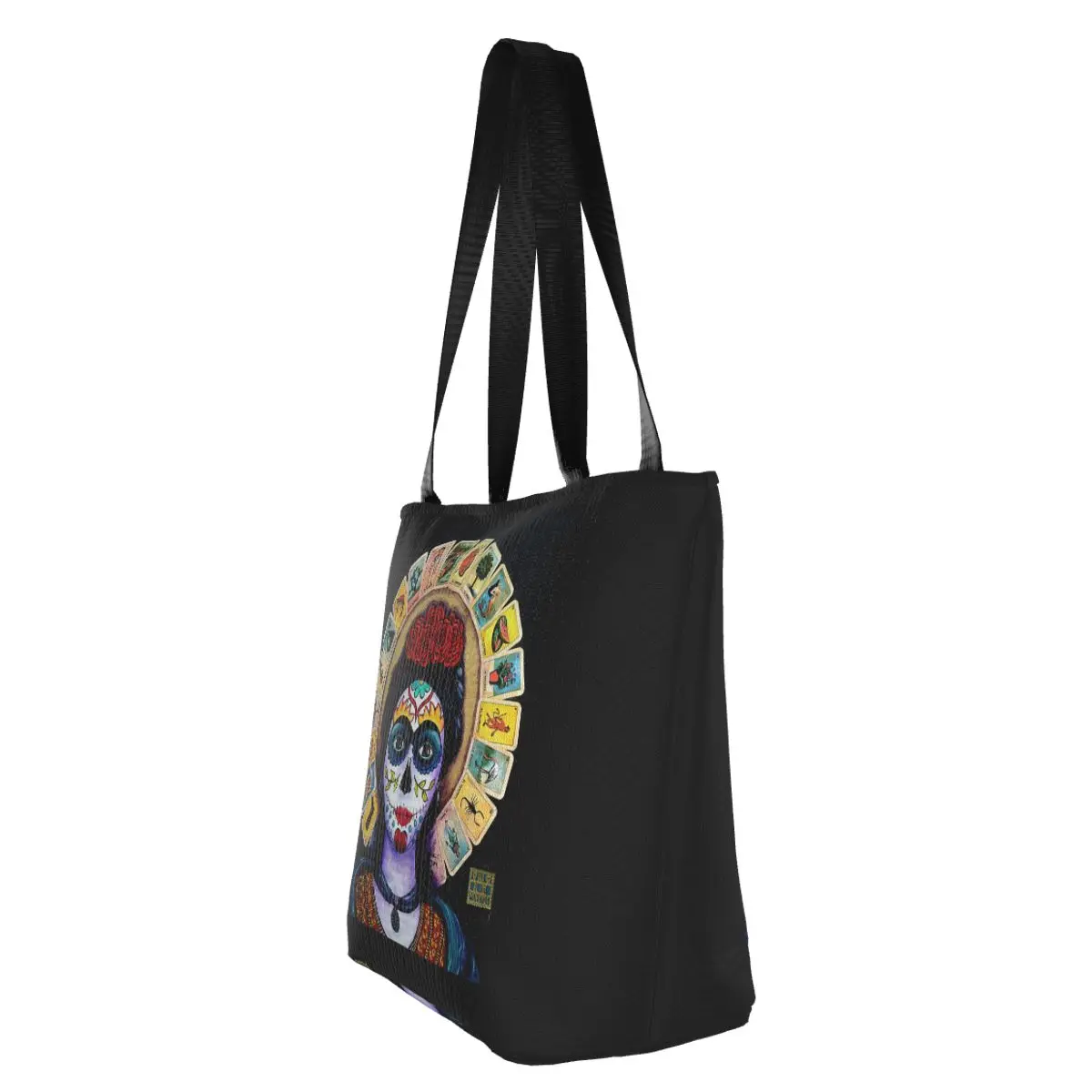 Bolso de compras de calavera mexicana para mujer, bolso de mano de tela estética para exteriores, bolsos de moda femenina