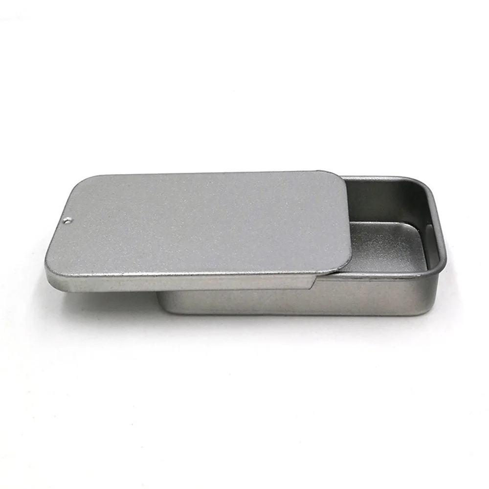 Mini Metalen Rechthoekige Lege Blikken Doos Bakken Pot Scharnierende Draagbare Containers Kleine Opslag Blik Push Organizer Snoep Pil Gevallen