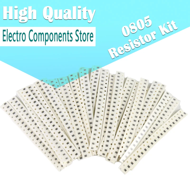 2000Pcs/Lot 80ValuesX25Pcs 0805 5% SMD Chip Resistor Kit 10R ~ 910K 100R 220R 330R 470R 1K 4.7K 10K 47K 100K 330 470 ohm